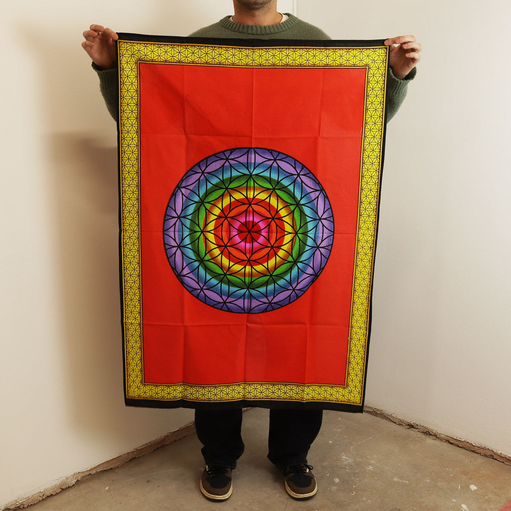 Cotton Wall Art (70x110cm) - Rainbow Flower of Life – view 2