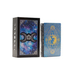 Moon Face Blue Foil Tarot Card Set with Booklet