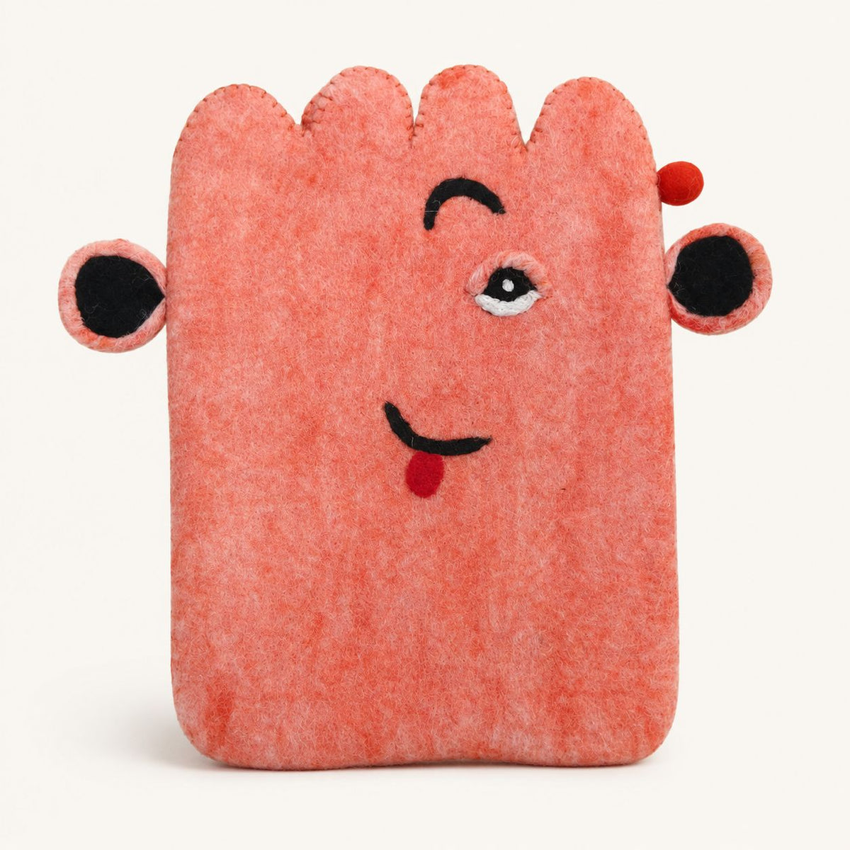 Pink Cute Face Felt Laptop Pouch, up to 14 Inches – view 3