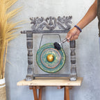 Small Gong in Greenwash Stand - 25cm – view 3