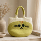Large Grumpy Cat Felted Bag with Felt Handles – view 5