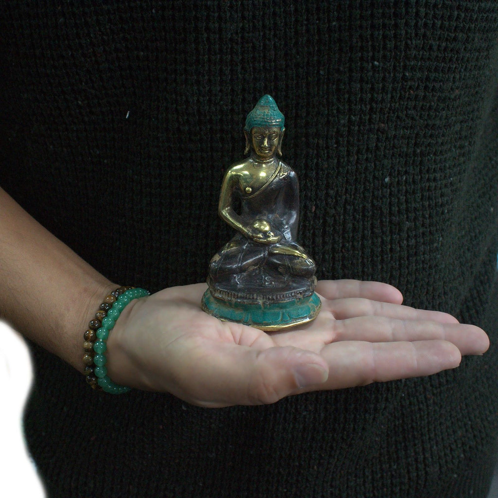 Brass Sitting Buddha Statue – Medium, Meditation Pose