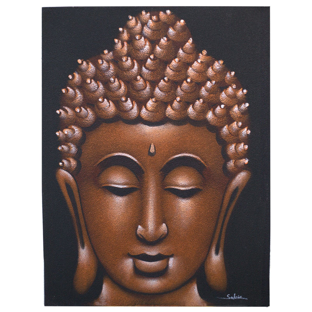 Buddha Painting, Copper Sand Finish - 80 x 60cm – view 2