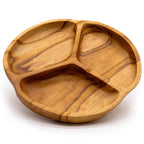 Smooth Teak Fruit Bowl, Three Sections 30x7cm – view 2
