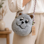Felted Bear Bag with Braided Strap – view 5