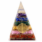 Orgonite Pyramid - Seven Chakra Flower of Life - 70mm – view 3