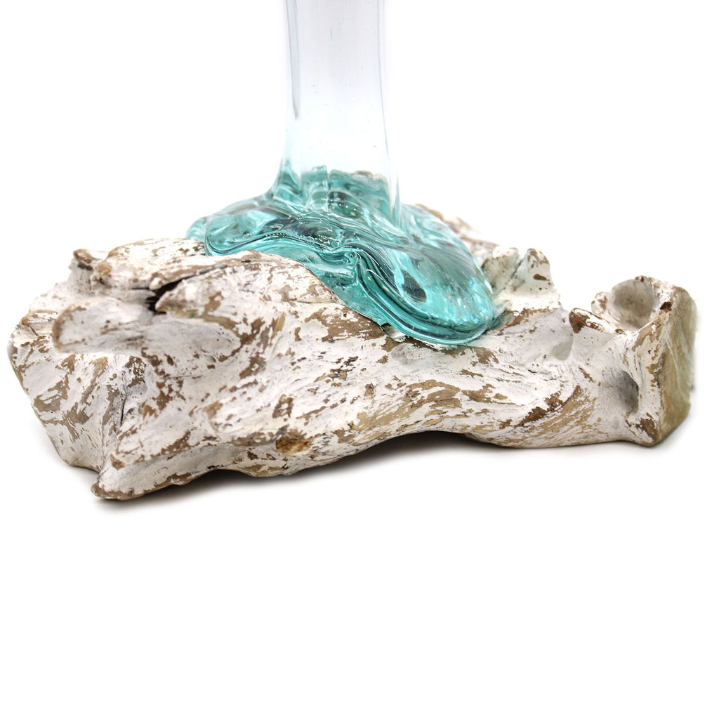 Molten Glass Vase on Whitewash Wood - Medium – view 7