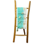 Nomad Sari White & Turquoise Pareo with Gold Turtle Design – view 4