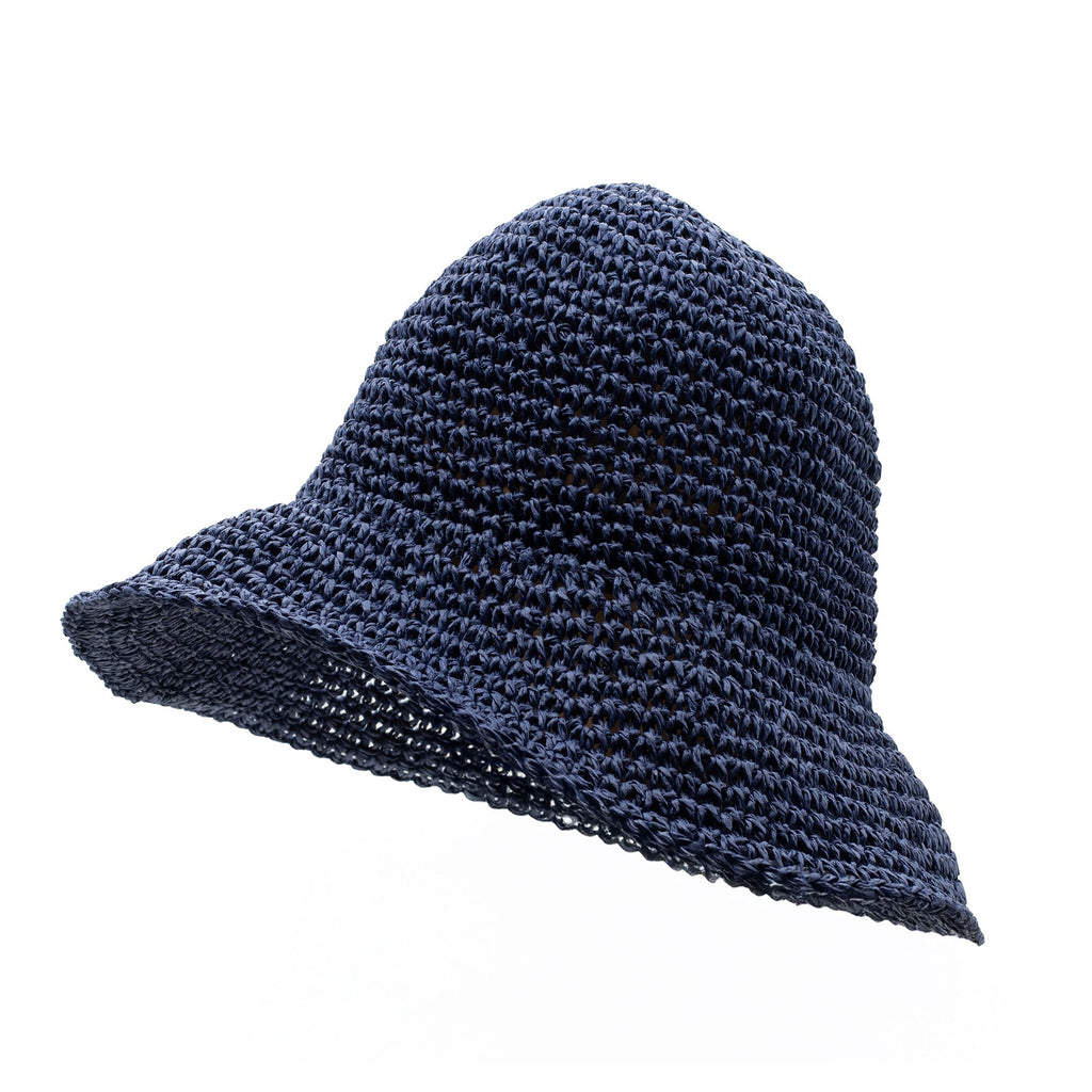 Nomad Sari Floppy Straw Sun Hat - Navy Blue – view 5