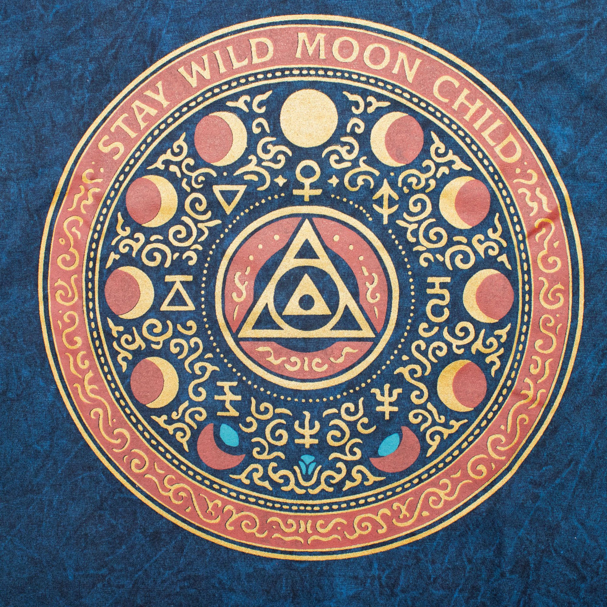 Nomad Sari Stonewashed T-Shirt - Stay Wild Moon Child - Blue - Medium – view 4