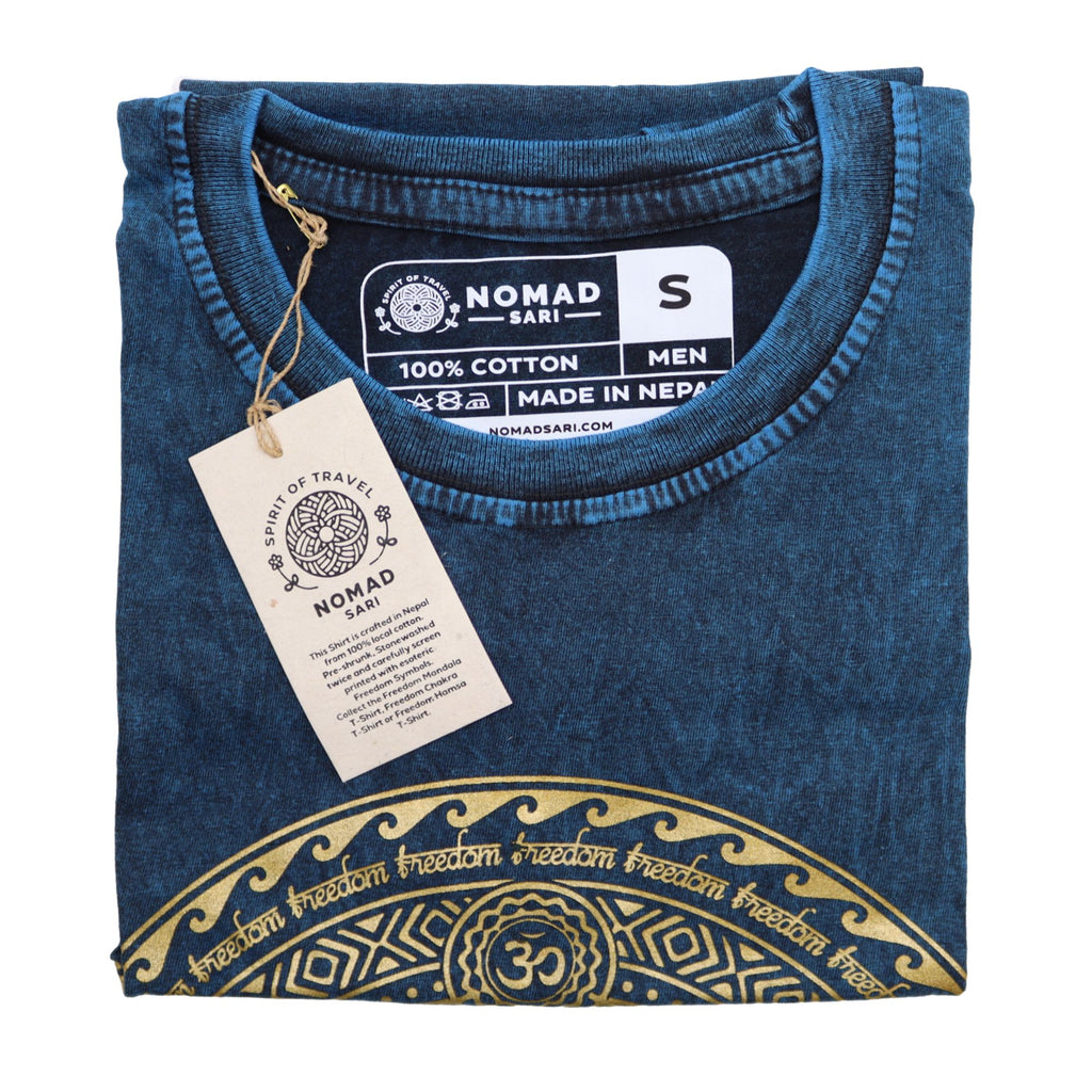 Nomad Sari Stonewashed T-Shirt - Chakra - Blue - Small – view 2