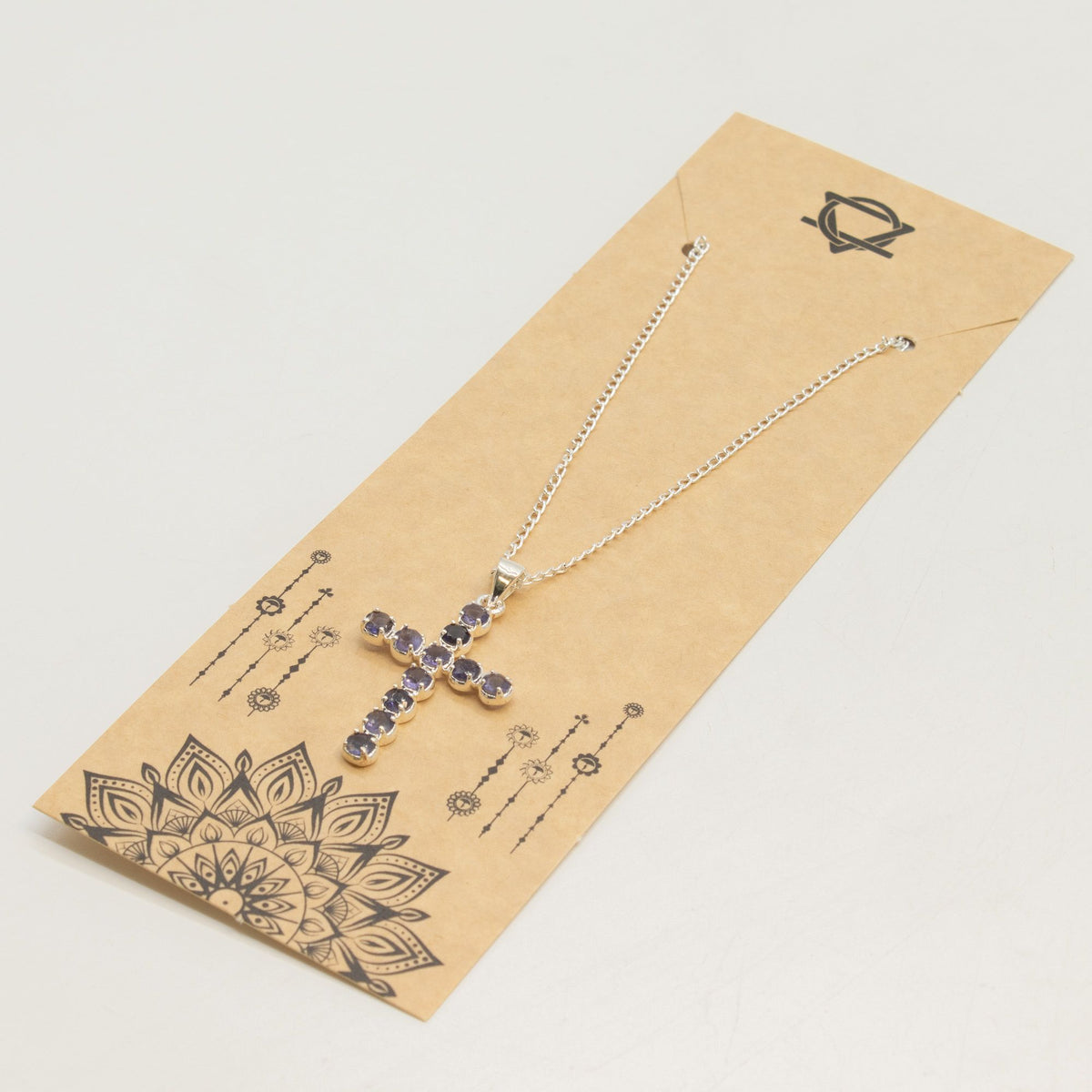 Ionite Crucifix Pendant Necklace on Silver Plated Chain 45cm – view 3