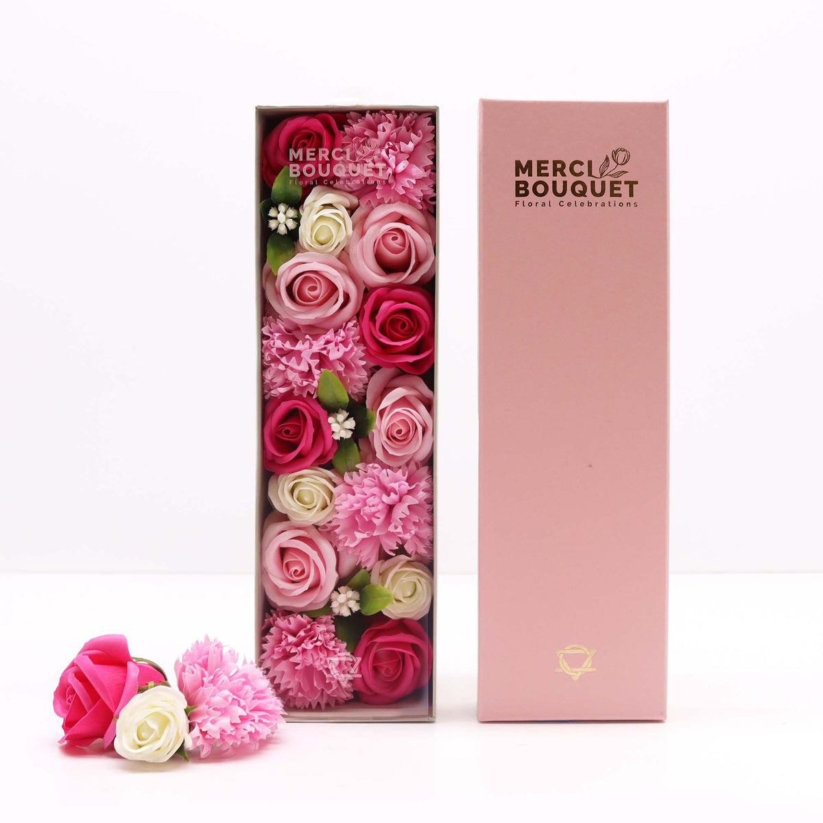 Long Soap Flower Gift Box - Baby Blessings Pink – view 4