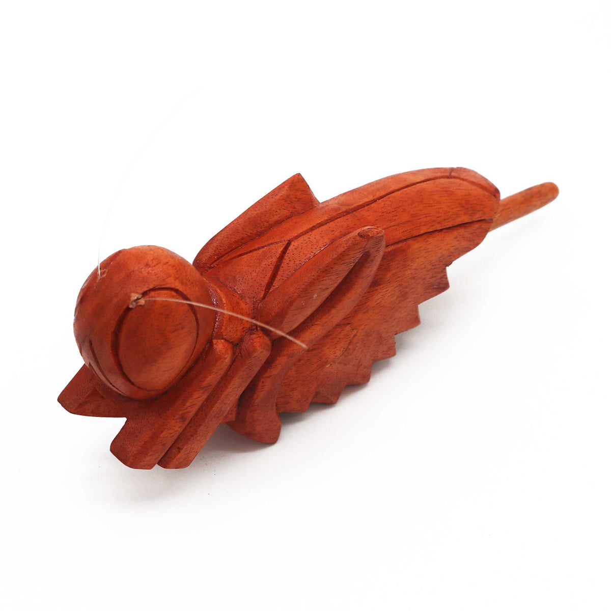 Chirping Wooden Grasshopper Musical Ornament – view 3