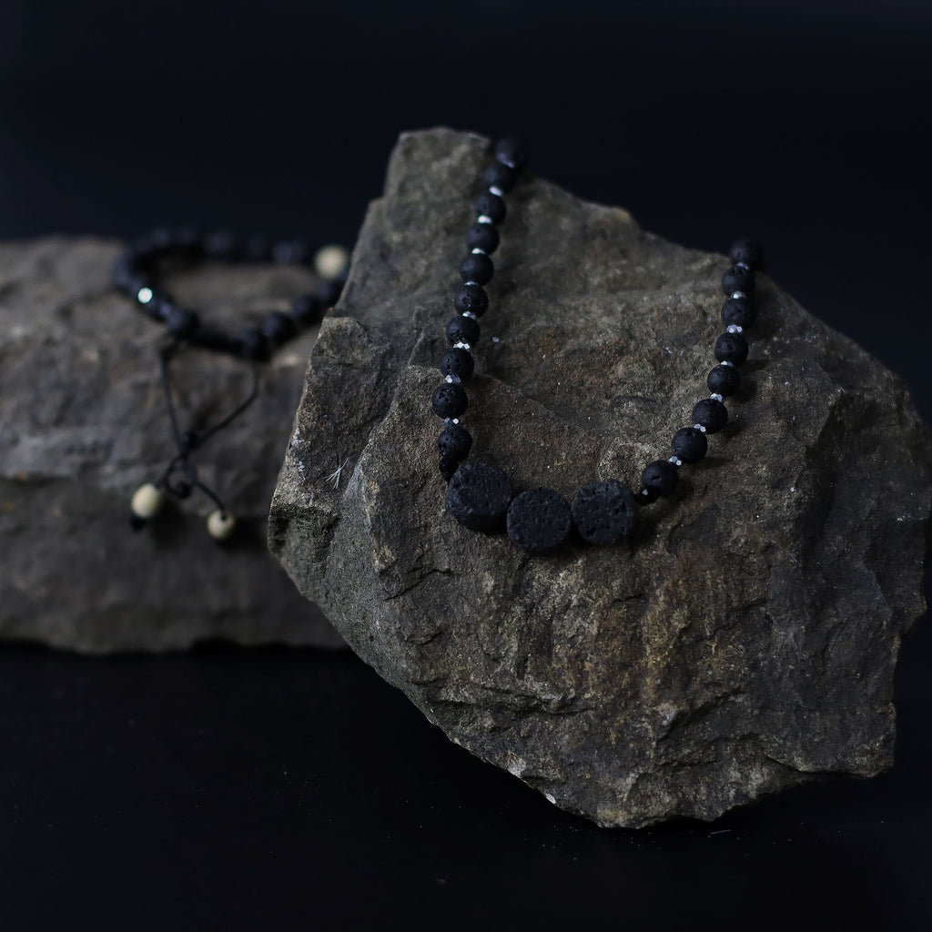 Lava Stone Necklace 42cm - Connection to Nature – view 7