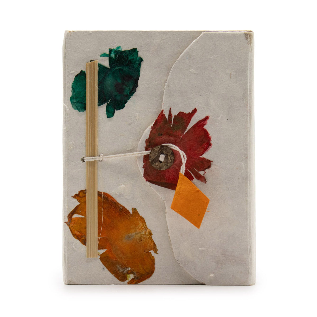 Lokta Pressed Floral Notebook – Medium, Button Lock