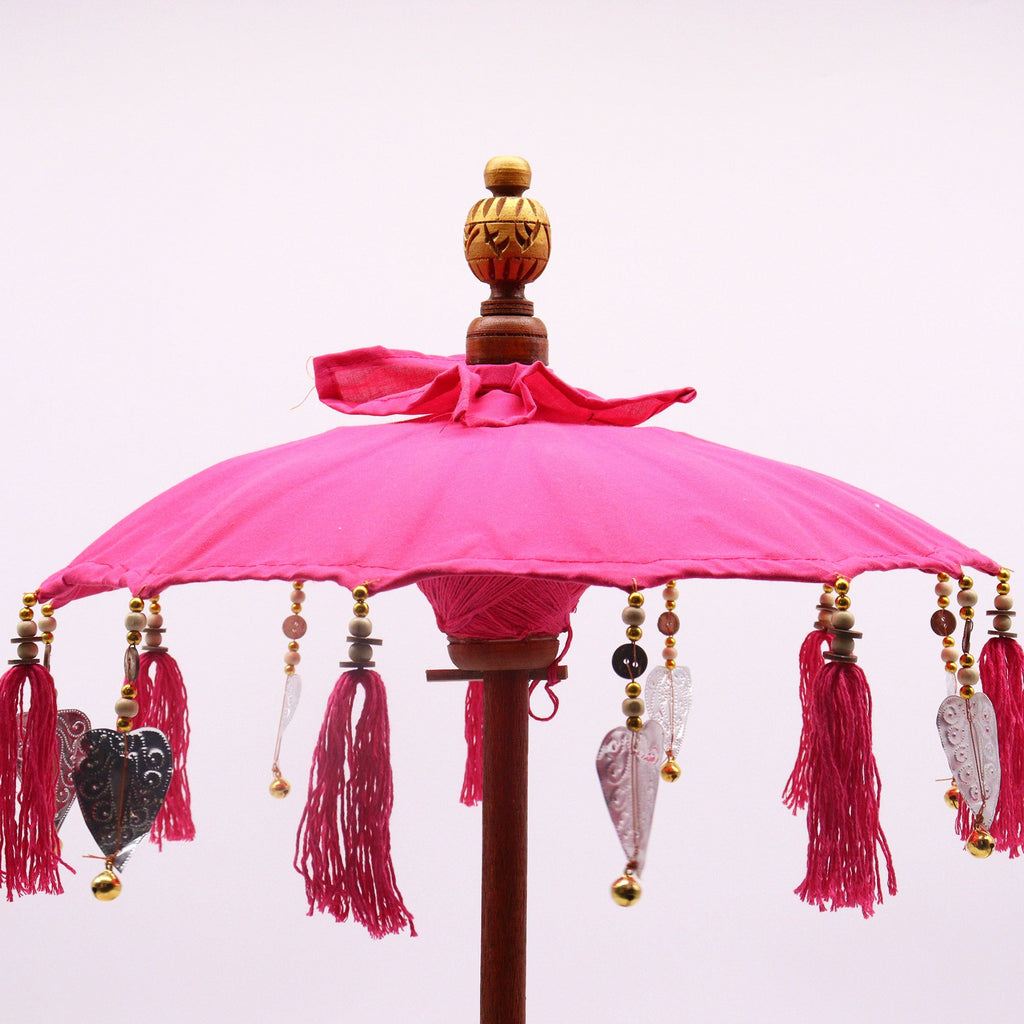 Bali Home Decor Parasol - Pink Cotton - 40 cm – view 4