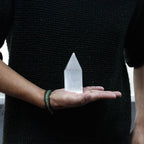 Selenite Pencil Point Tower - 10 cm – view 3