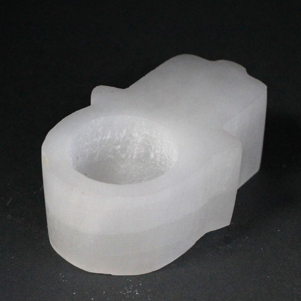 Selenite Hamsa Candle Holder – view 2