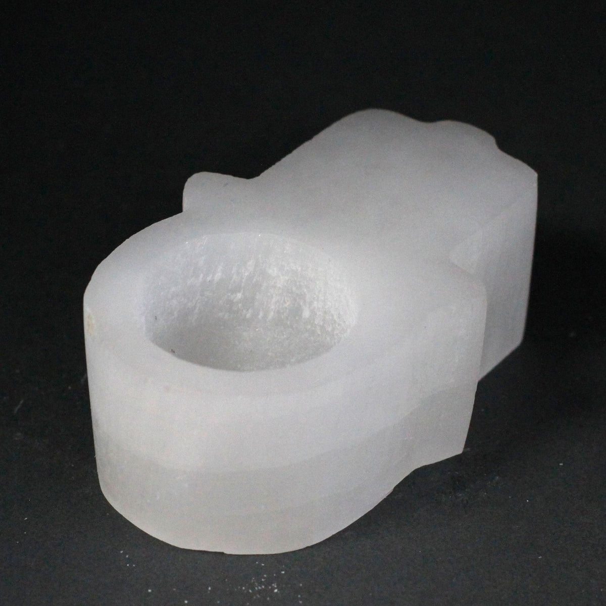 Selenite Hamsa Candle Holder – view 2