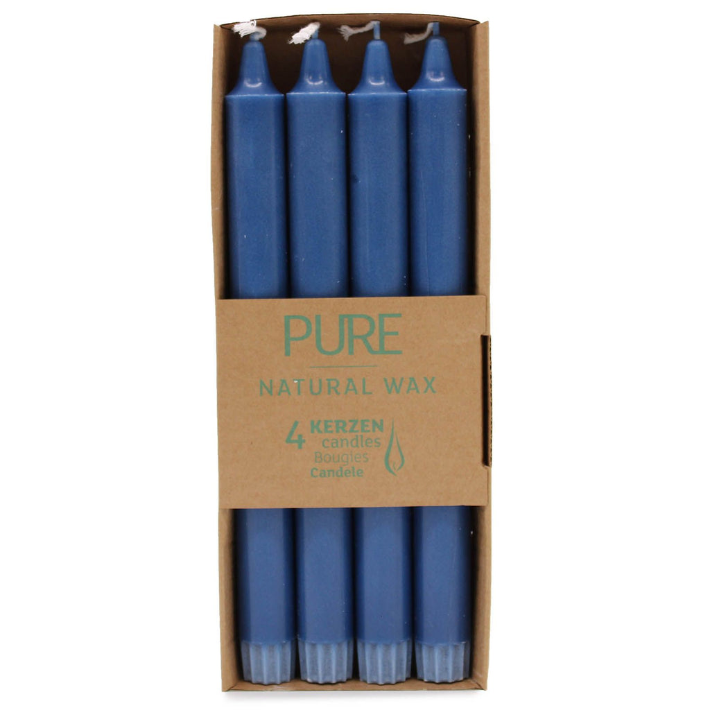 Blue Natural Wax Dinner Candles 25cm, Pack of 4 – view 2