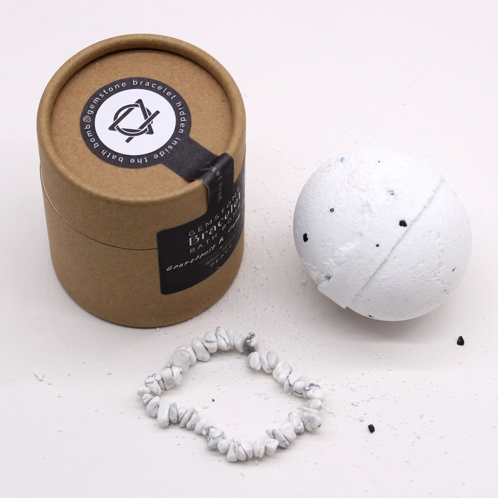 White Jasper Gemstone Bracelet Bath Bomb – view 6