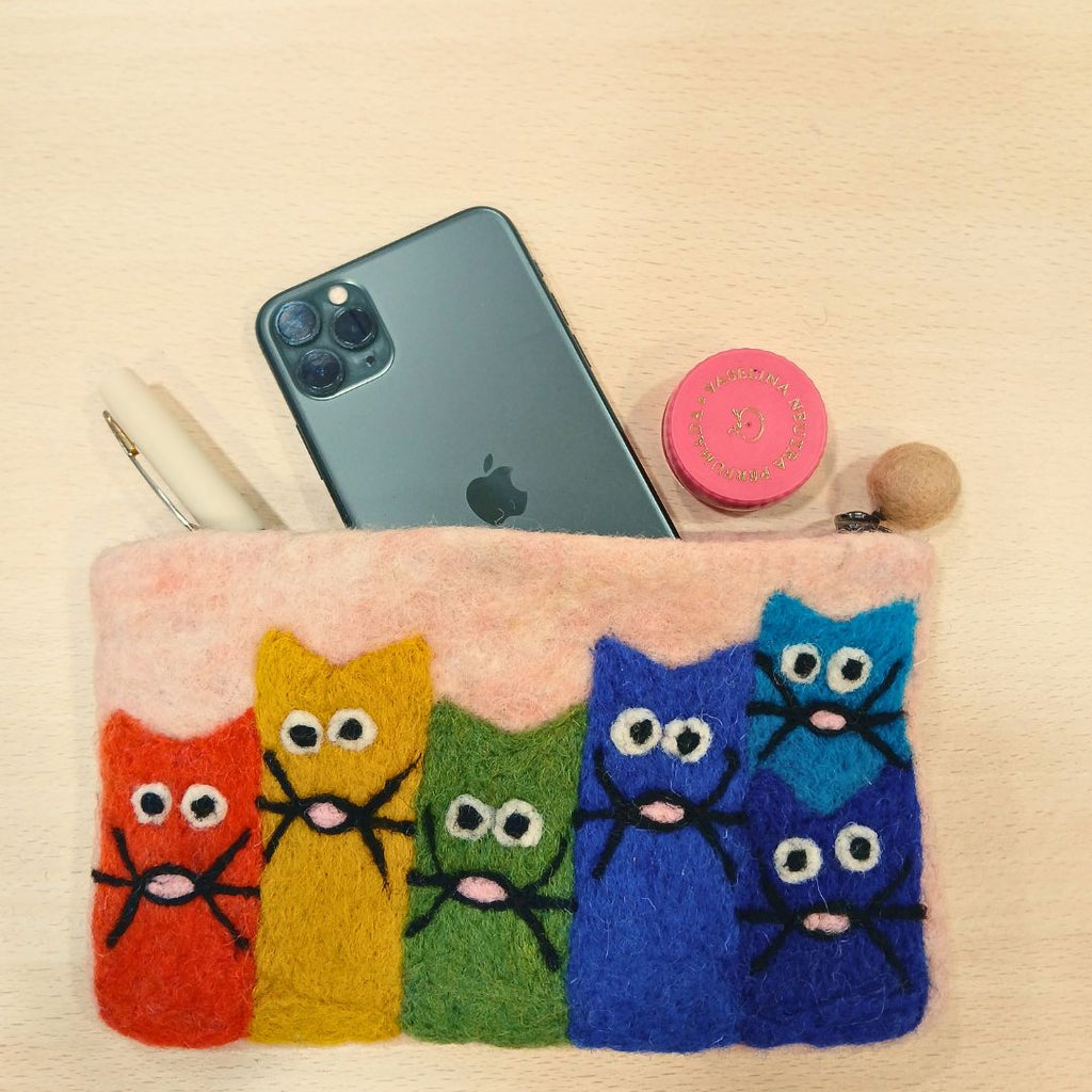 Felt Zipper Pouches Curious Cat Set of 3 – view 5