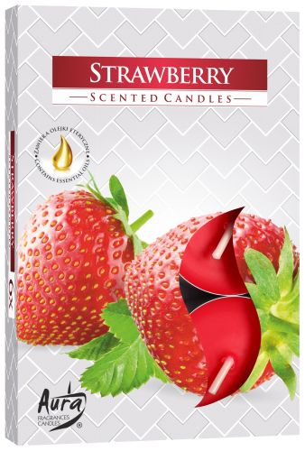 Set of 6 Strawberry Scented Tealights