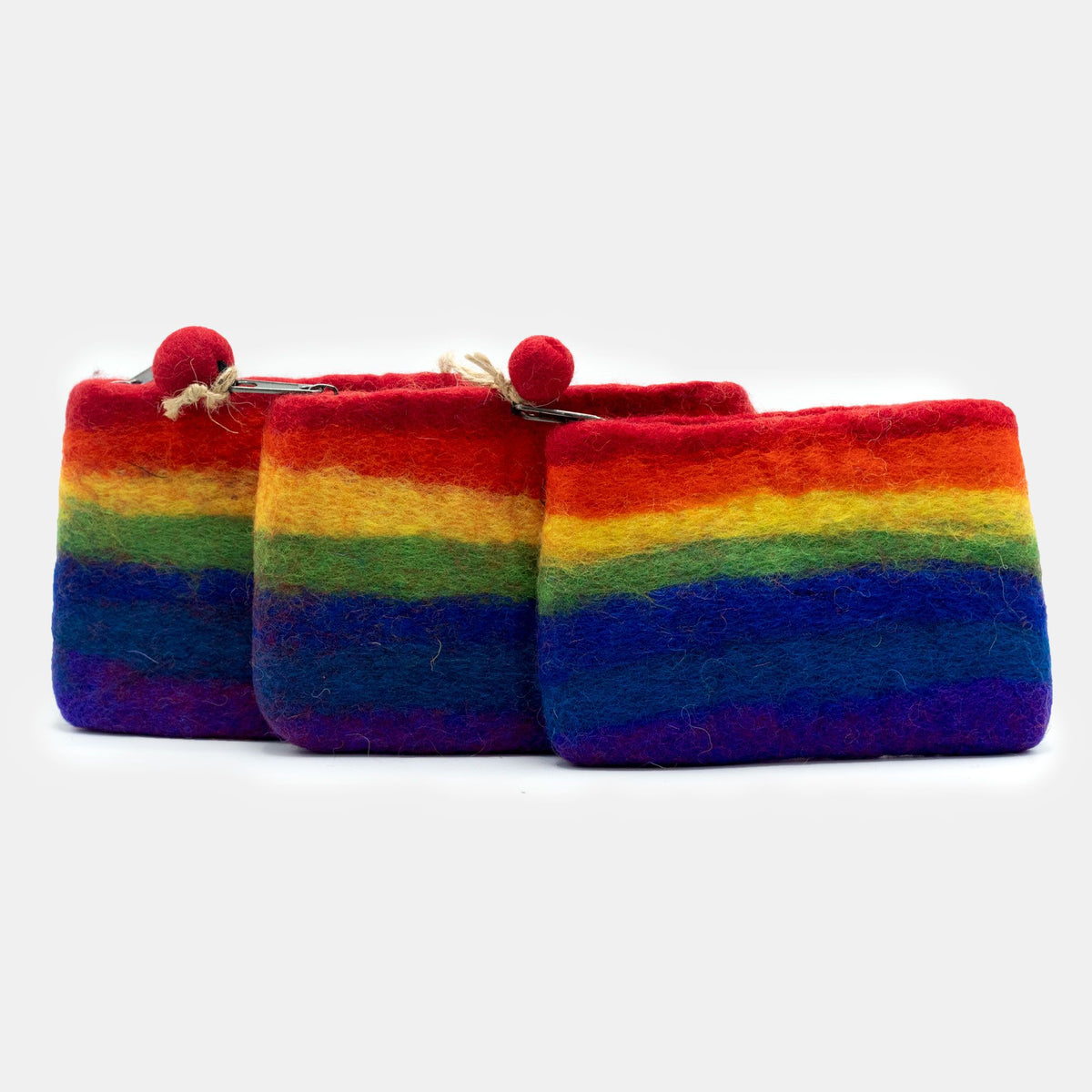 Rainbow Felt Zipper Pouches - Set of 3 – view 2