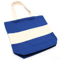 Two Tone Cotton Bag 38x42x12cm Blue and Natural
