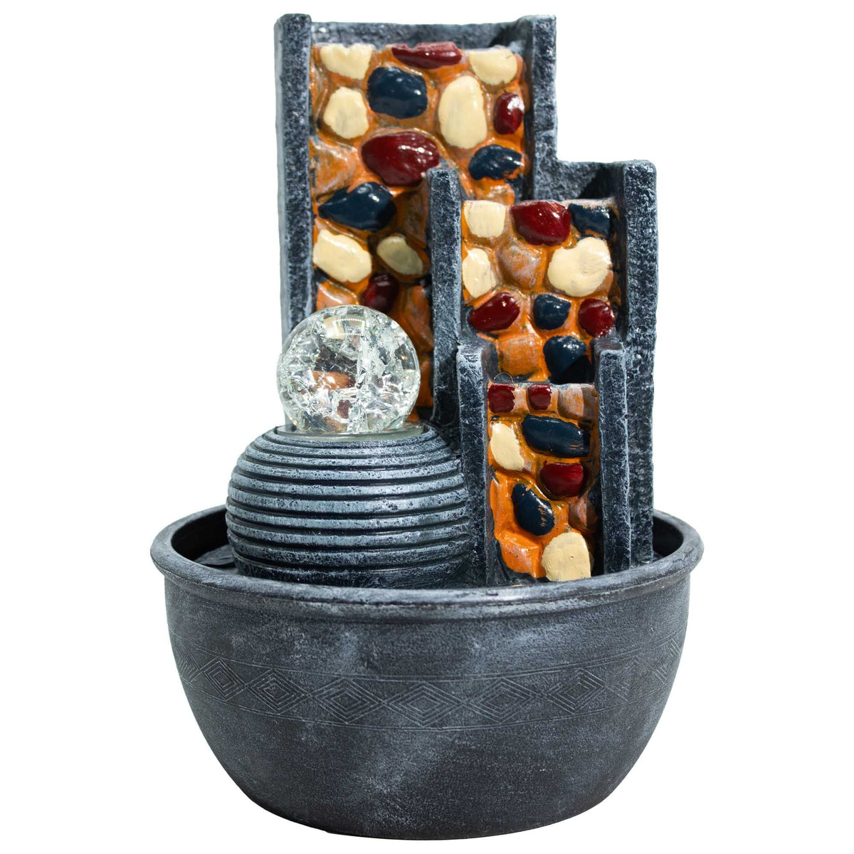Pebble Wall Tabletop Water Feature, Crystal Ball
