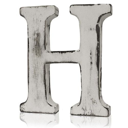 Shabby Chic Wooden Letter H - Mango Wood