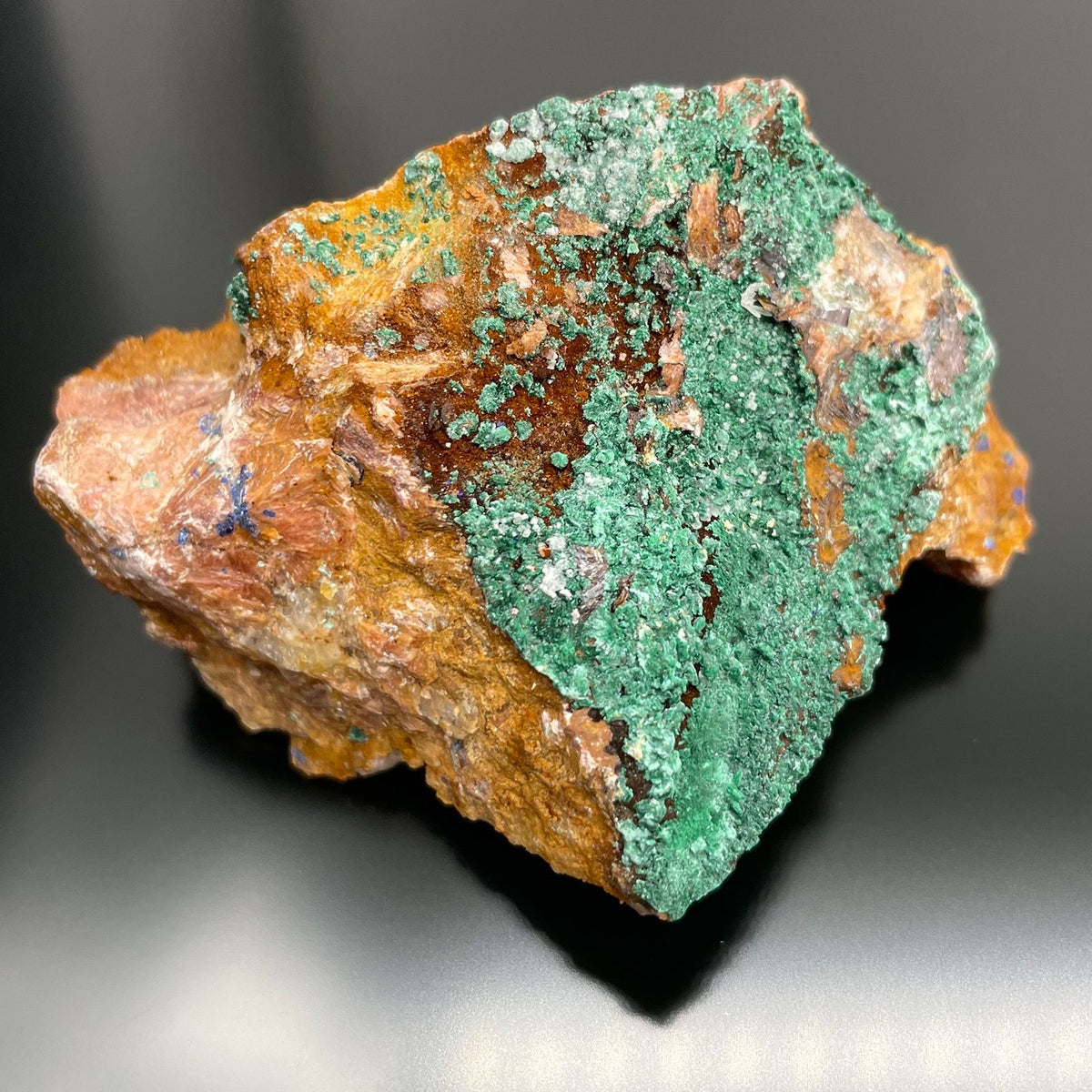 Azurite Malachite Mineral Specimens Tray, Approx 20 Pieces