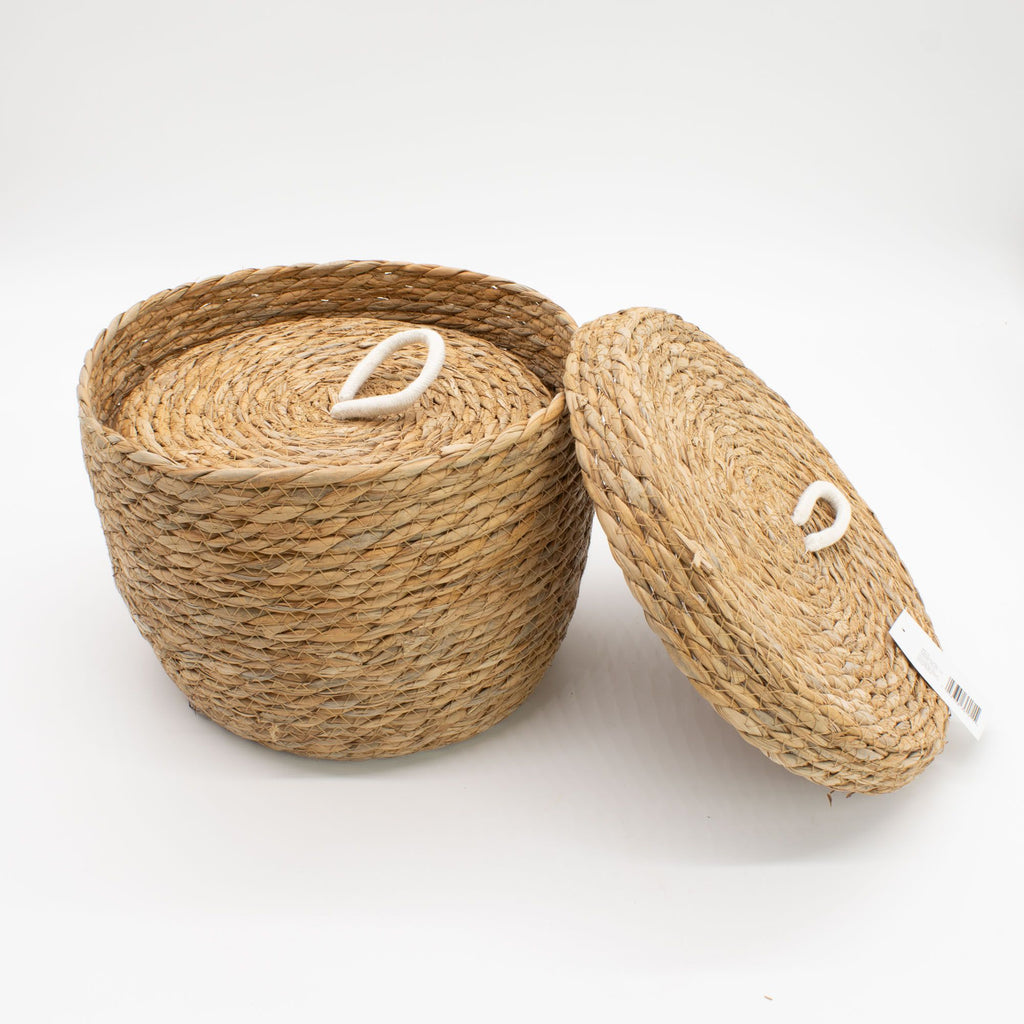 Seagrass Round Baskets with Lids, Set of 3 – view 6
