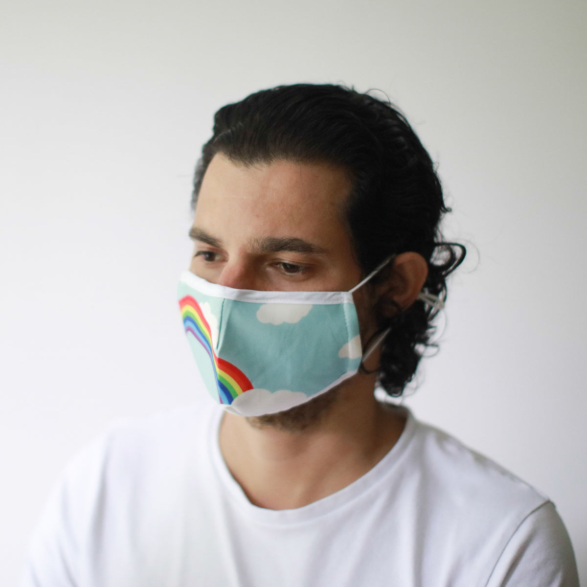 Reusable Rainbow Print Face Covering for Adults – view 3