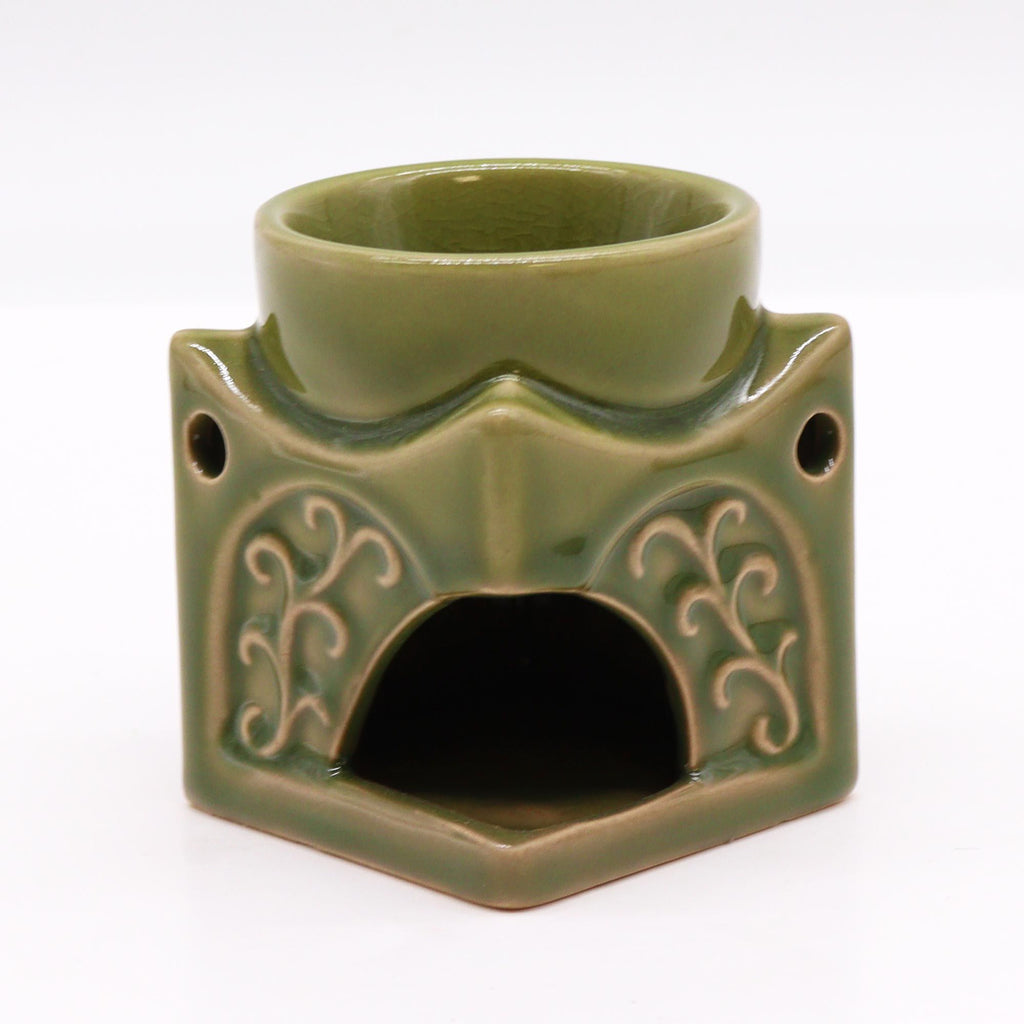 Square Buddha Ceramic Oil Burner - Light Jade – view 2