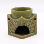 Square Buddha Ceramic Oil Burner - Light Jade – view 2