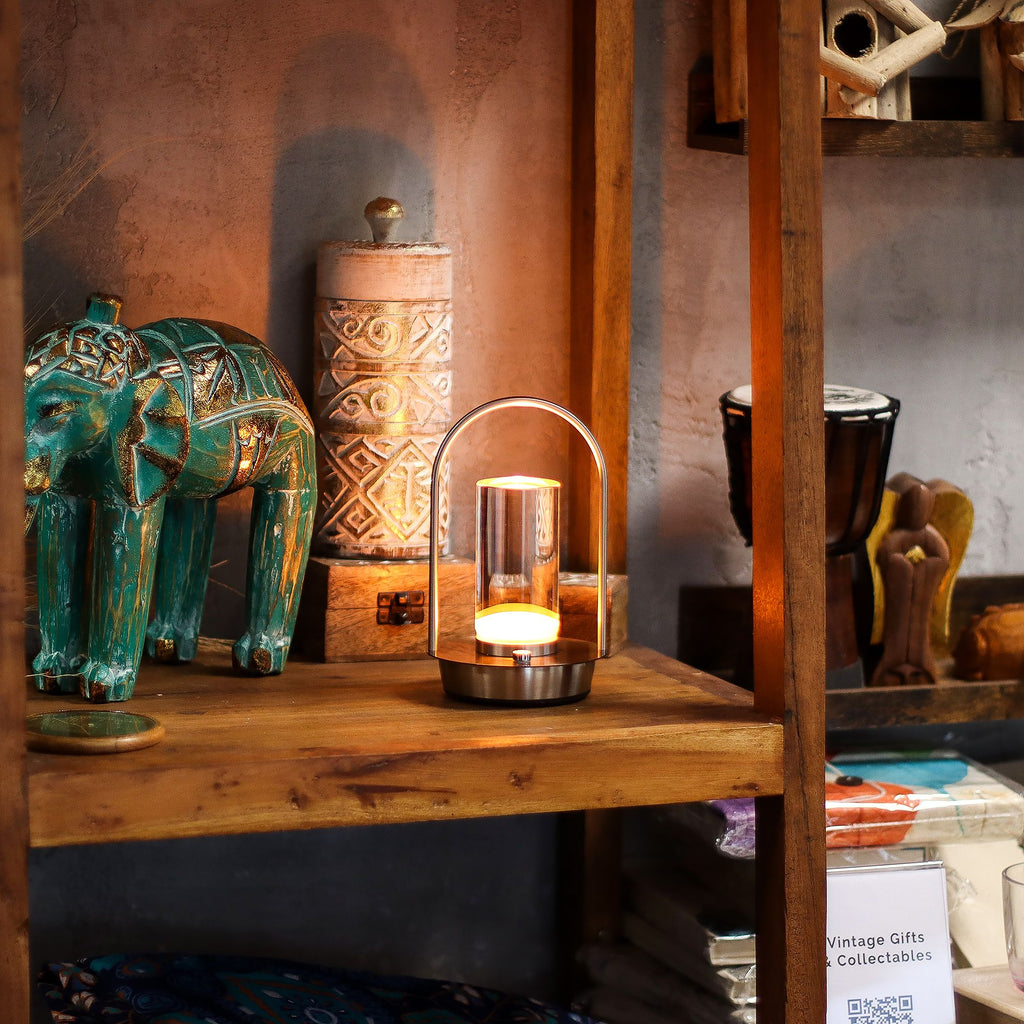 Touch Lamp, Crystal Lantern Shape, USB-C Rechargeable – view 2