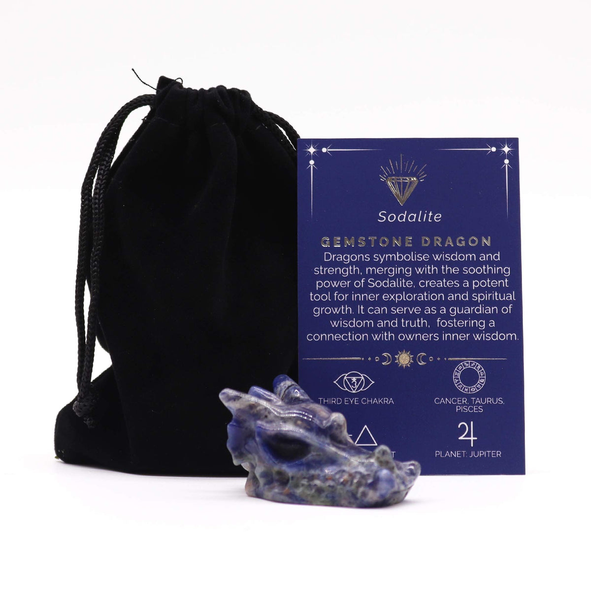 Small Sodalite Dragon Head Figure 4.5cm
