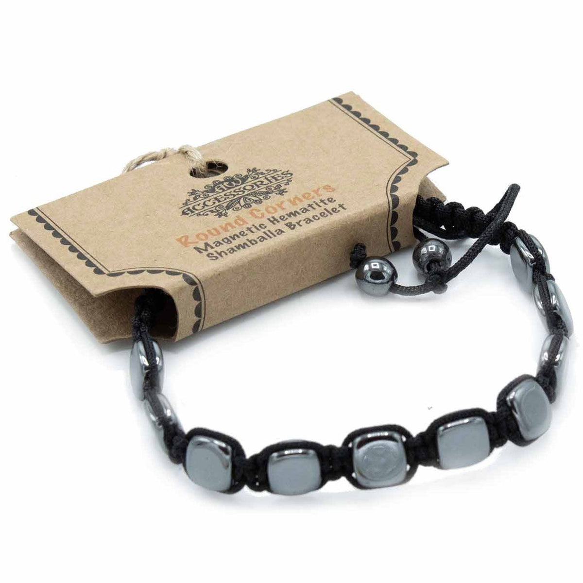 Magnetic Hematite Shamballa Bracelet - Round Corners – view 2