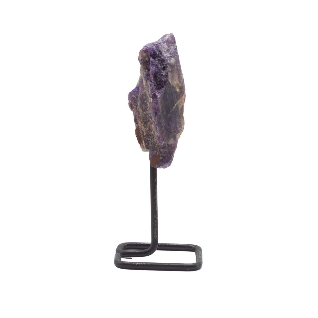 Amethyst Mineral Specimen on Black Metal Stand – view 6