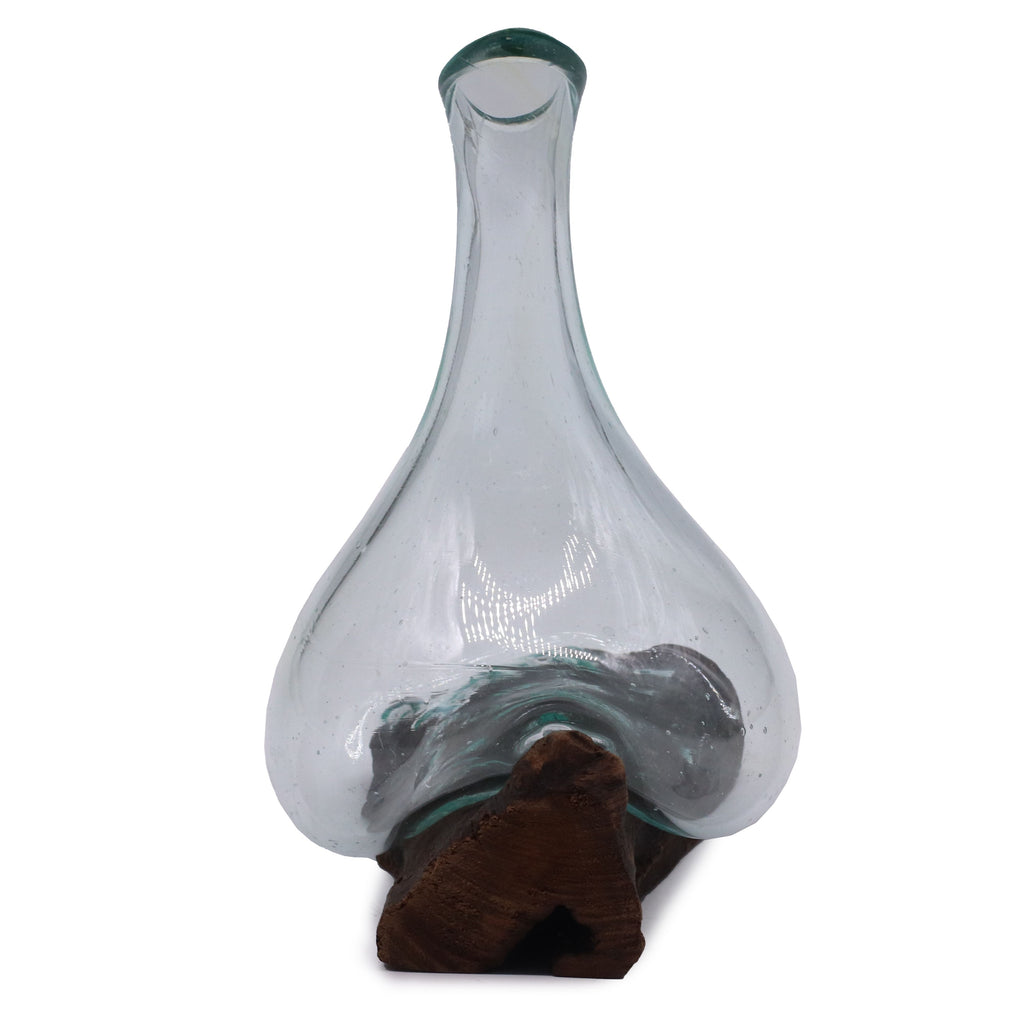 Molten Glass Mini Decanter on Wood 20cm – view 7