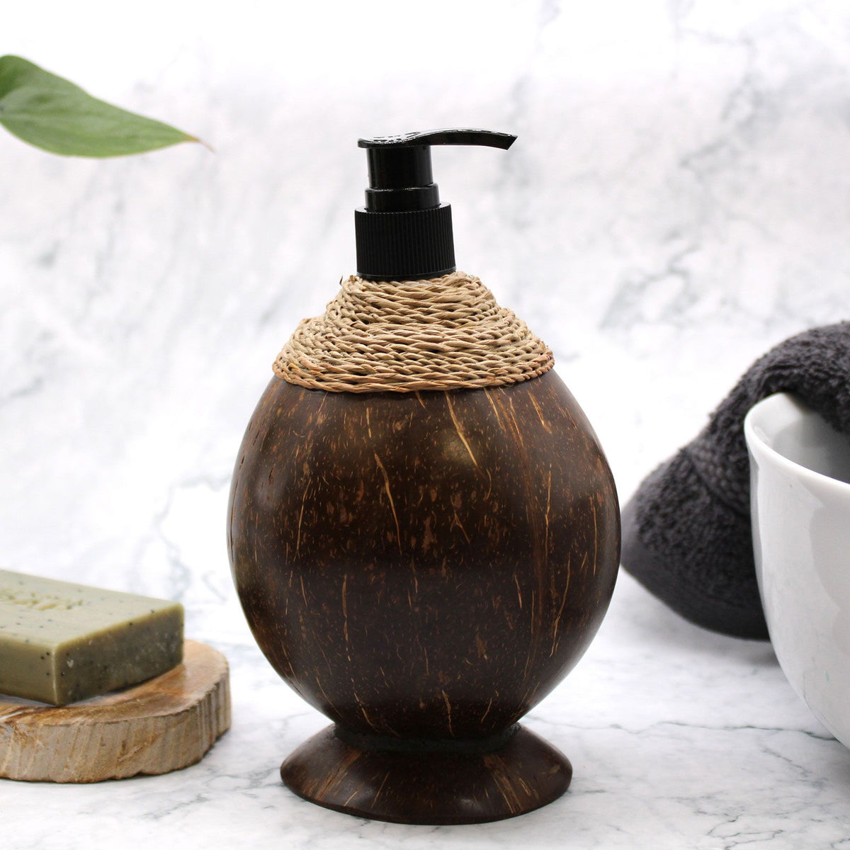 Natural Coconut Wood Soap Dispenser 150ml
