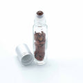 Red Jasper Roller Bottle with Silver Cap, 5ml