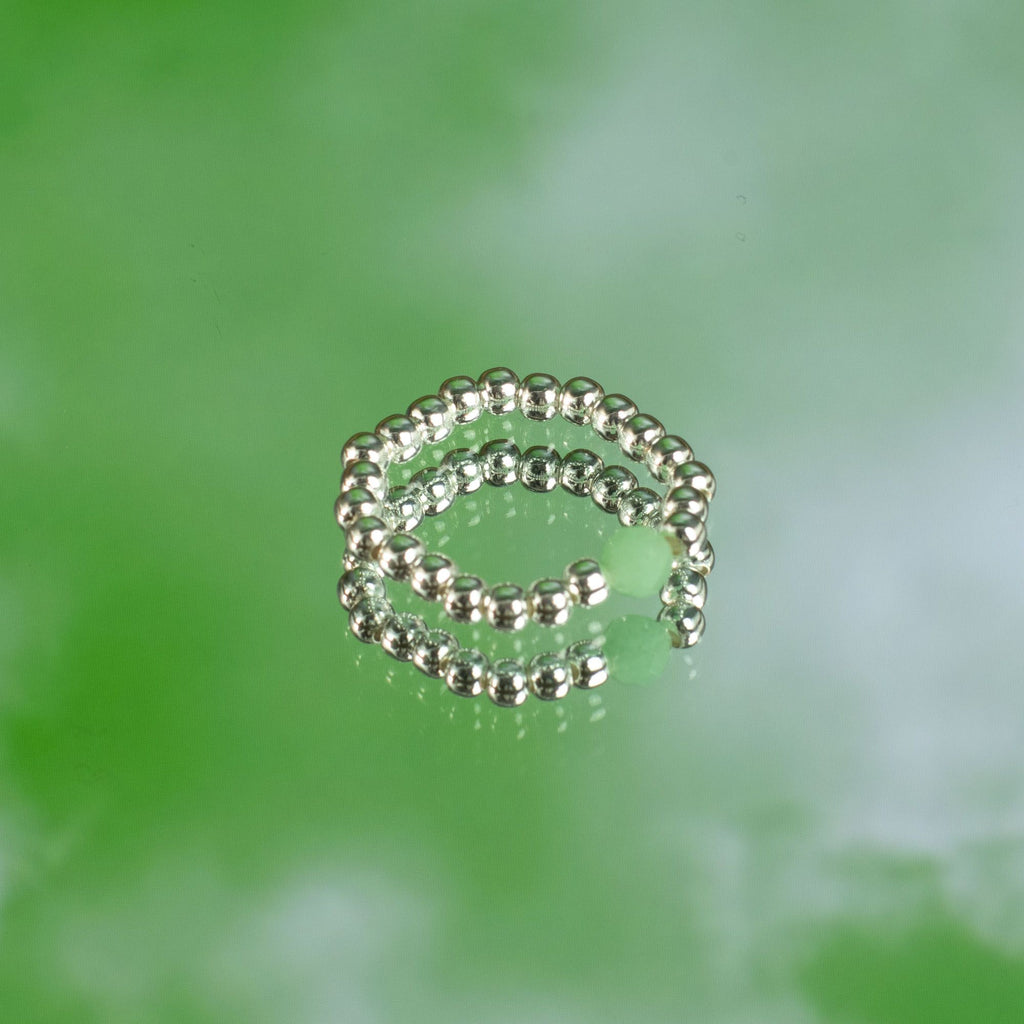 Nymph Gemstone Ring Set - Forest Spirit Aventurine & Rose Quartz – view 3