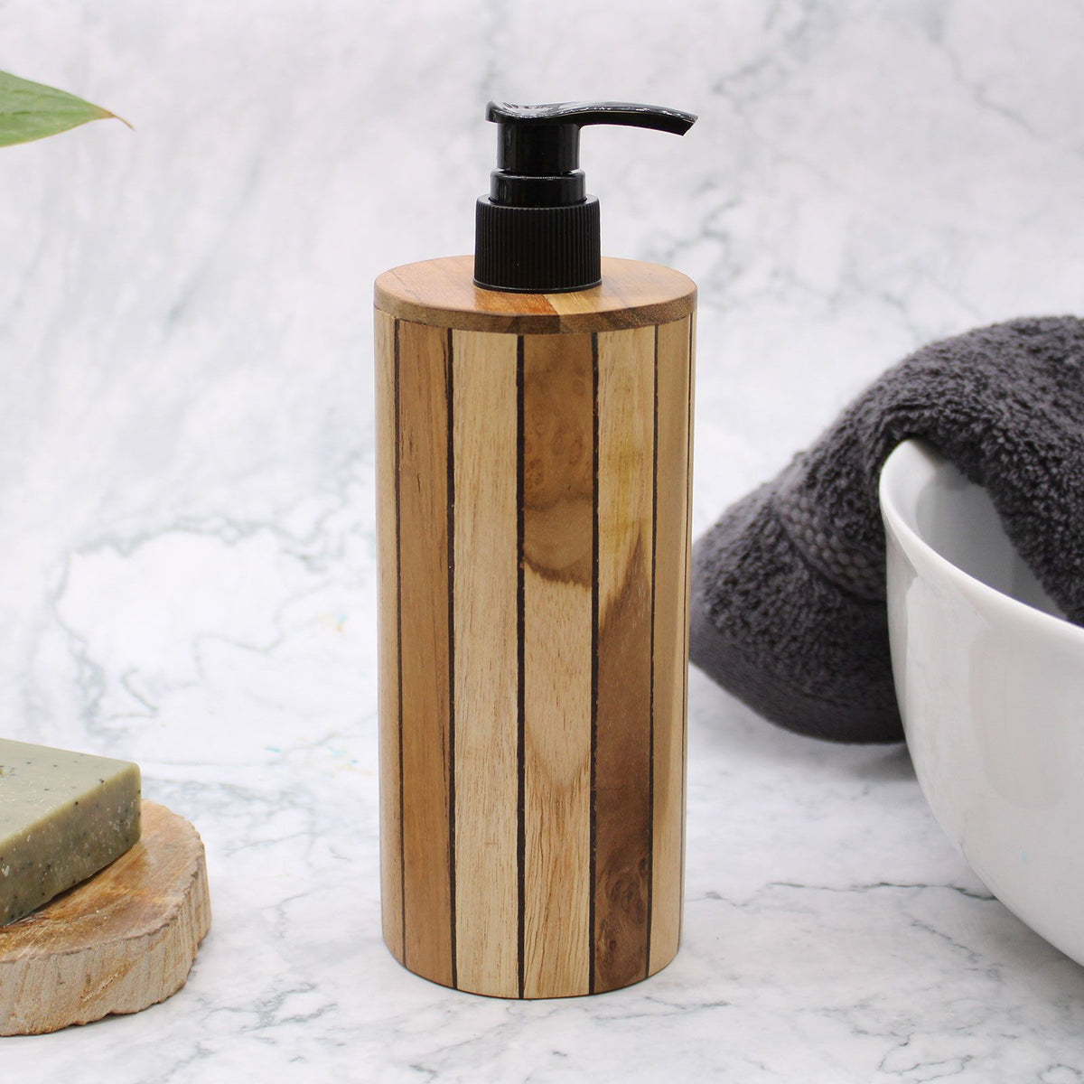 Natural Teakwood Soap Dispenser - Round – view 9