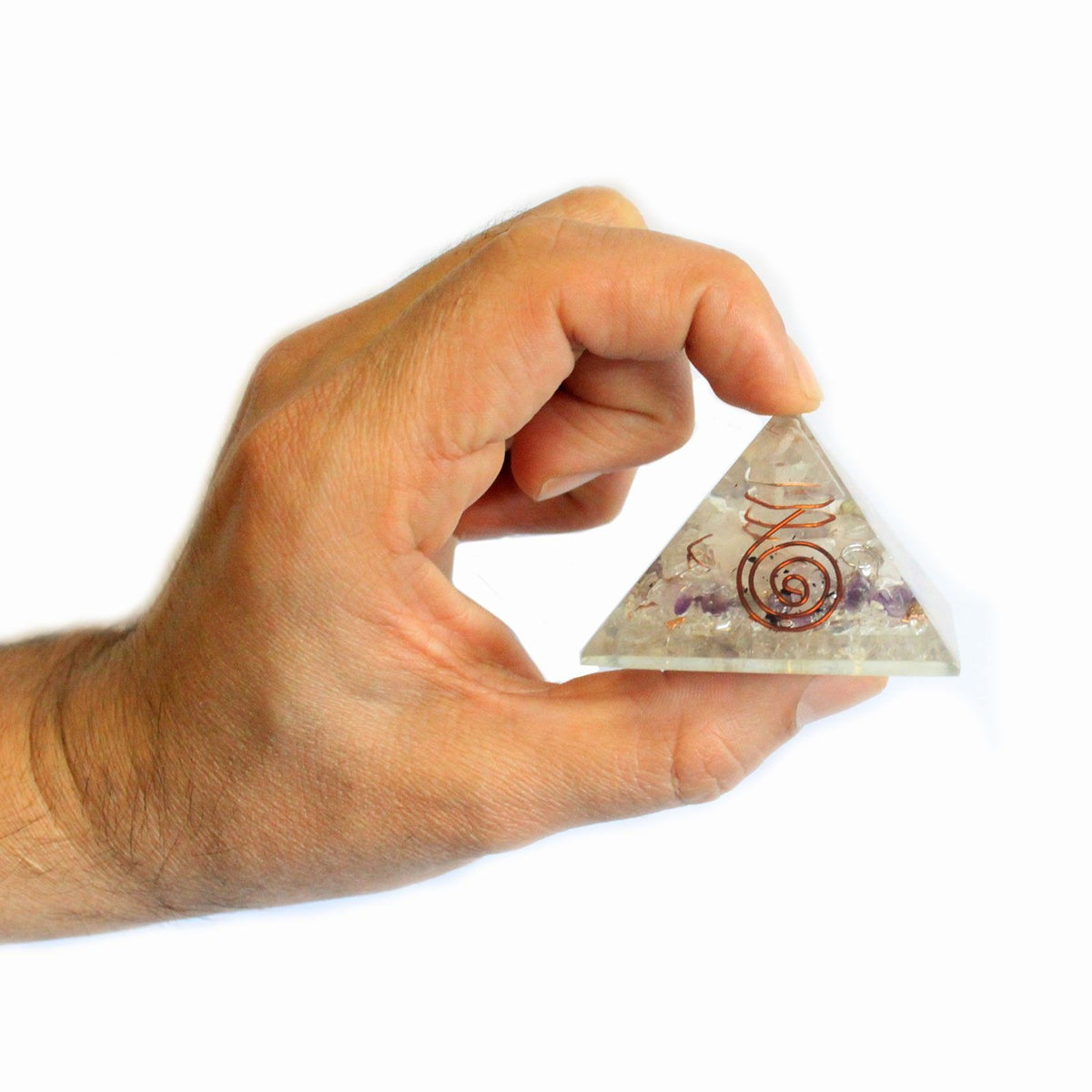 Orgonite Pyramid 55mm with Gemstone Chips and Copper – view 2