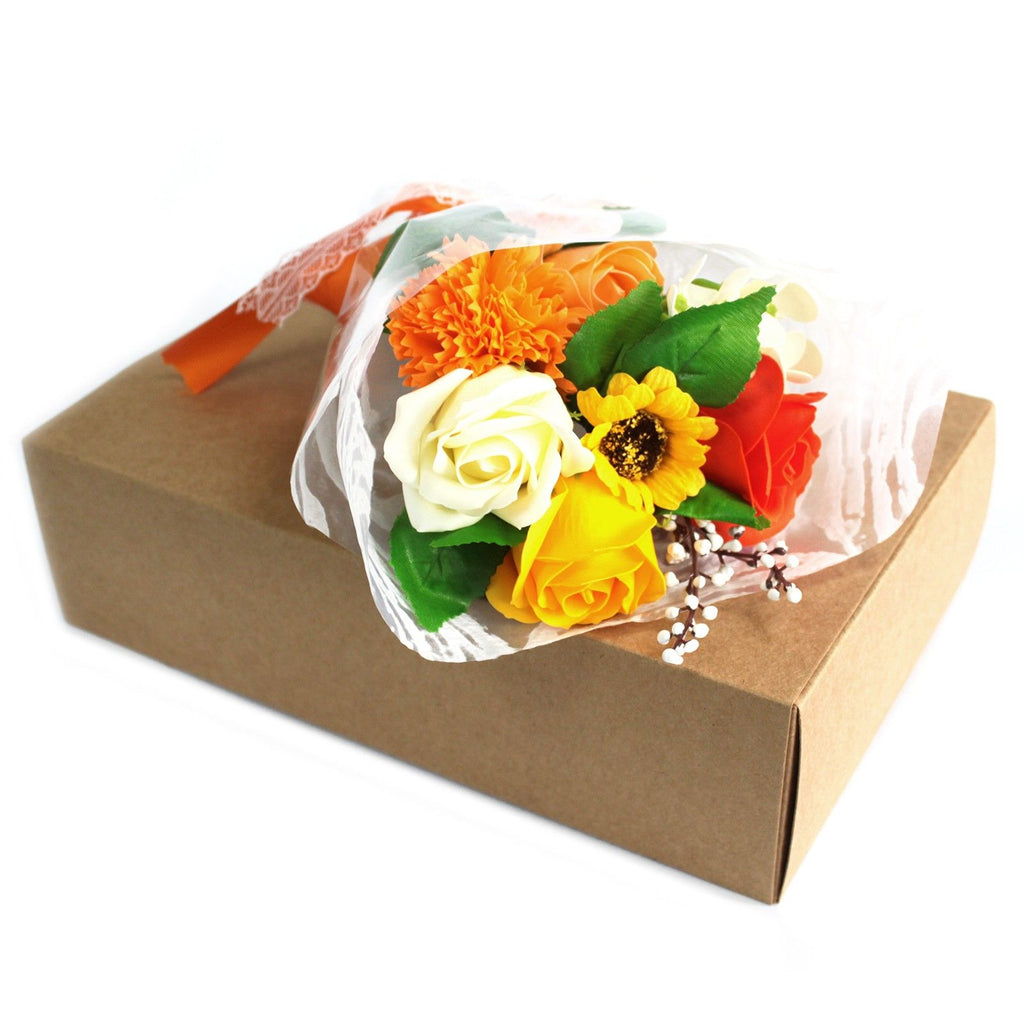 Boxed Soap Flower Bouquet - Orange – view 4