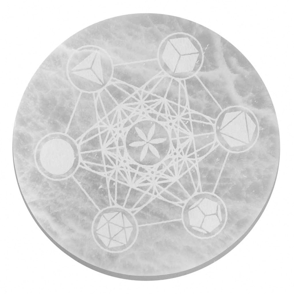 Selenite Large Plate 18cm - Sacred Geometry – view 3