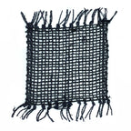 Set of 4 Seagrass Fringe Coasters - Black – view 2